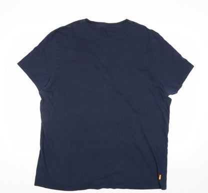 Timberland Men's Navy Blue Slim Fit 3XL Cotton T-Shirt