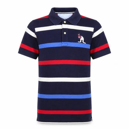 Juliano Furerino Men's Blue Striped Cotton Polo Shirt Size S