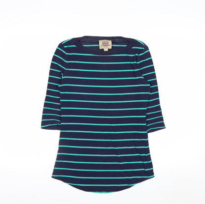 Arabella & Addison Women's Blue Striped 3/4 Sleeve T-Shirt Size 10
