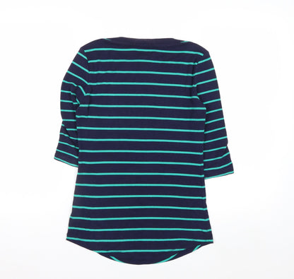 Arabella & Addison Women's Blue Striped 3/4 Sleeve T-Shirt Size 10