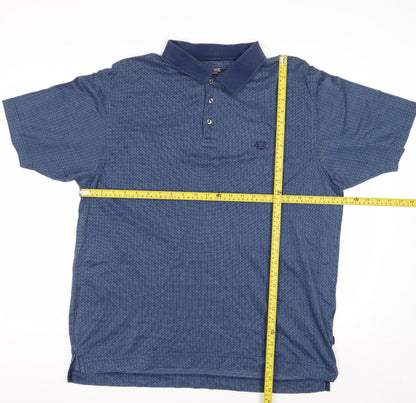 Maine New England Men's Blue Cotton Golf Polo Shirt L