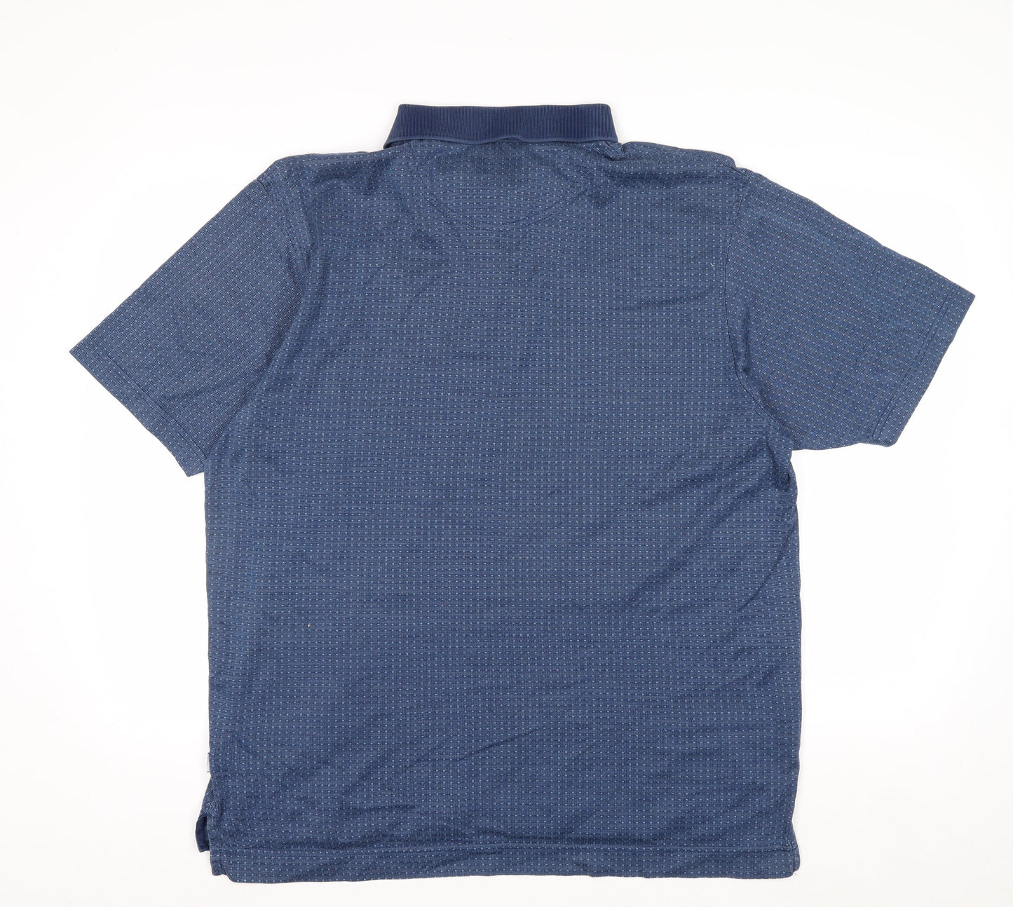 Maine New England Men's Blue Cotton Golf Polo Shirt L