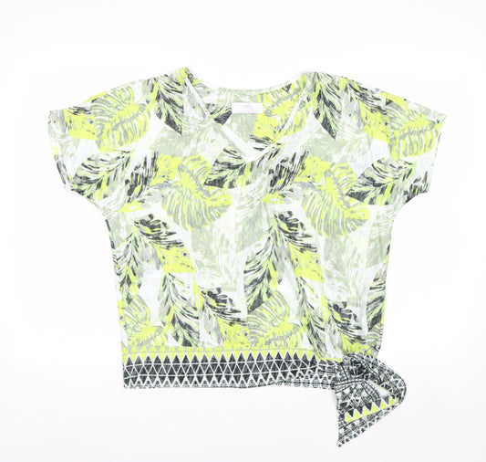 Wallis Women’s Multicoloured Petite V-Neck T-Shirt M Tropical