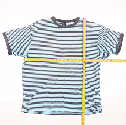 GAP Women’s Blue Striped Ringer T-Shirt XL 100% Cotton Casual