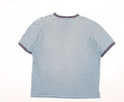 GAP Women’s Blue Striped Ringer T-Shirt XL 100% Cotton Casual