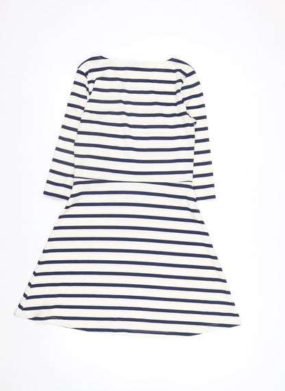 H&M Women’s Multicoloured Striped A-Line Dress Size 8