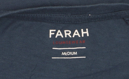 Farah Men's Blue Cotton Crew Neck T-Shirt Medium