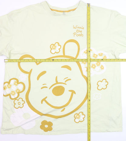 Primark Women Yellow Winnie the Pooh 2XL Relaxed Cotton T-Shirt