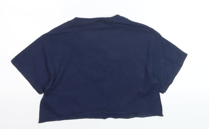 Goose and Gander Women's Blue Cropped Cotton T-Shirt Size S