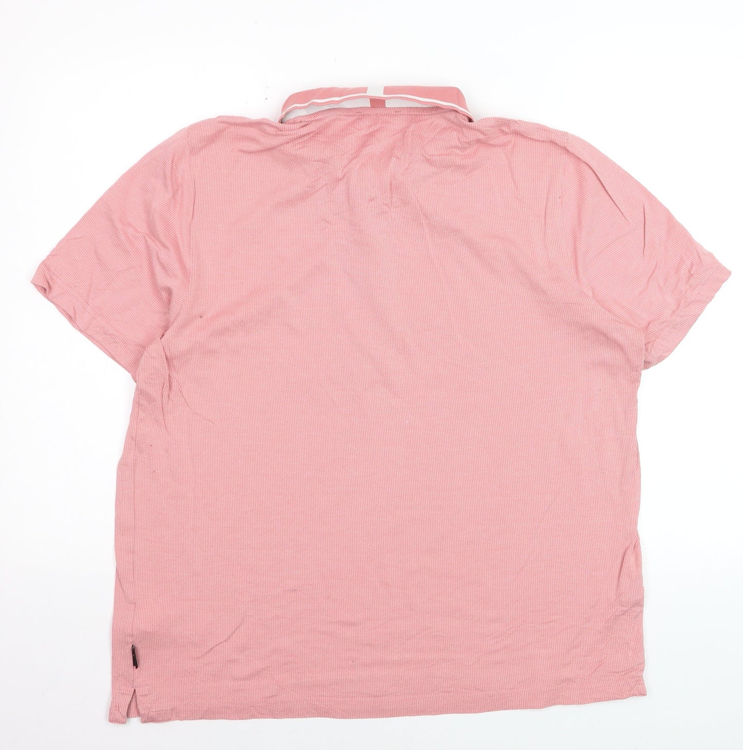 Ted Baker Men Pink Cotton Short Sleeve Polo Shirt Size L