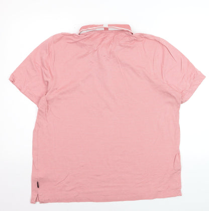 Ted Baker Men Pink Cotton Short Sleeve Polo Shirt Size L