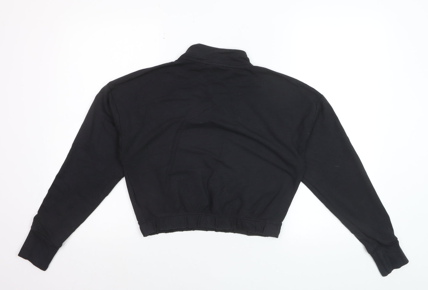 Gymshark Women's Black 1/4 Zip Cropped Pullover Sweatshirt Size M