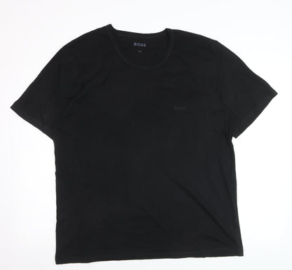 BOSS Men's Black 2XL Crew Neck Cotton T-Shirt