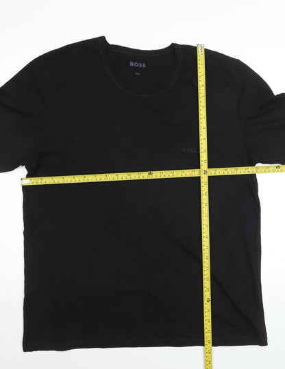 BOSS Men's Black 2XL Crew Neck Cotton T-Shirt