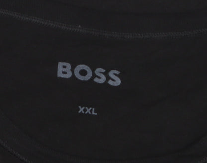 BOSS Men's Black 2XL Crew Neck Cotton T-Shirt