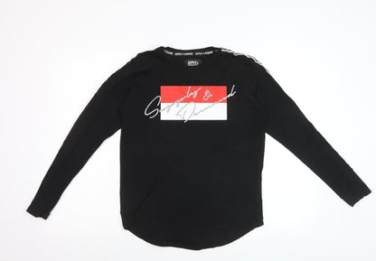Supply & Demand Boys Black Long Sleeve Graphic Logo T-Shirt 12-13 Years