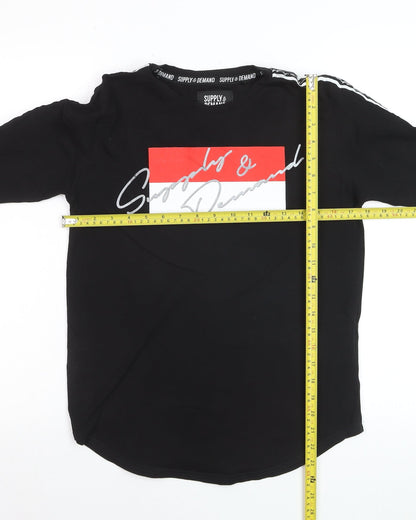 Supply & Demand Boys Black Long Sleeve Graphic Logo T-Shirt 12-13 Years