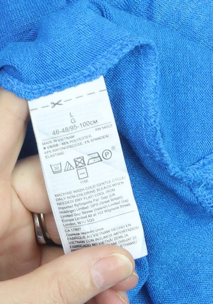 Banana Republic Women's Blue Long Sleeve Jersey T-Shirt Size L