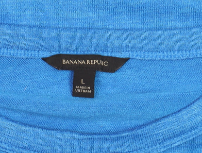 Banana Republic Women's Blue Long Sleeve Jersey T-Shirt Size L