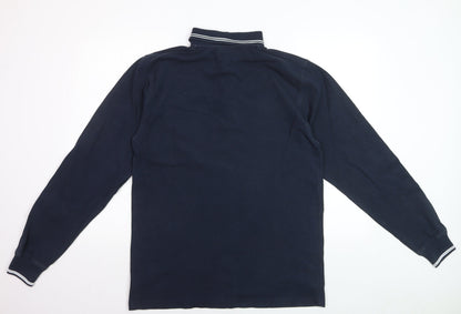 Rolex Men’s Blue Long Sleeve Polo Shirt Size L Nautical Embroidered