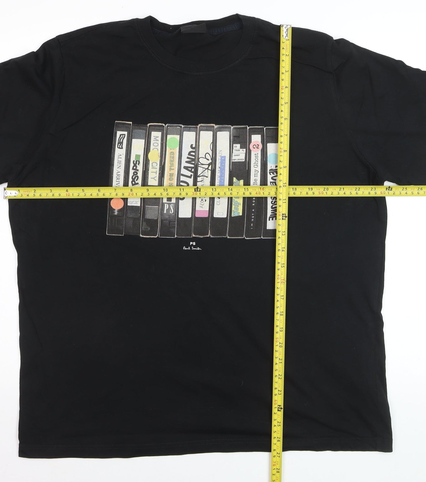 Paul Smith Men’s Black 2XL Retro VHS Graphic Print T-Shirt