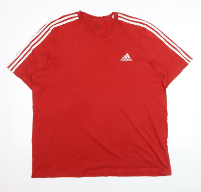 Adidas Men's Red XL Short Sleeve Crew Neck Sports T-Shirt