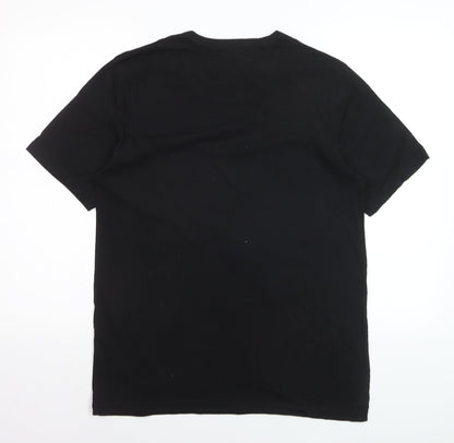 Hugo Boss Men's Black Cotton Crew Neck Short Sleeve T-Shirt L