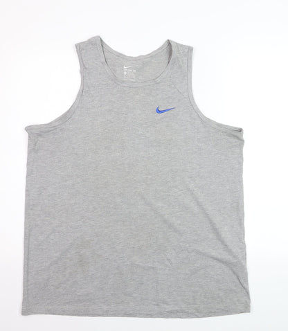 Nike Men's Grey Tank Top XL Athletic Fit Gym Wear