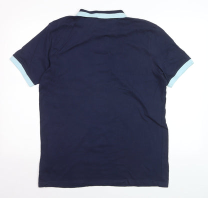 McKenzie Men's Blue Polo Shirt M Regular Fit Short Sleeve