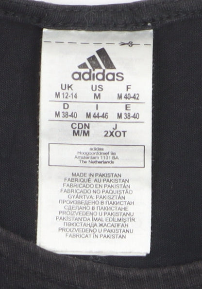 Adidas Womens Black Racerback Tank Top Size 12-14 Gym Training