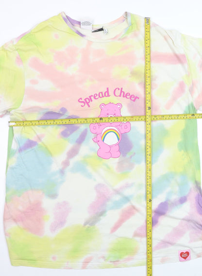 ASOS DESIGN Care Bears Women's Multicoloured Tie Dye Cotton T-Shirt Size 18