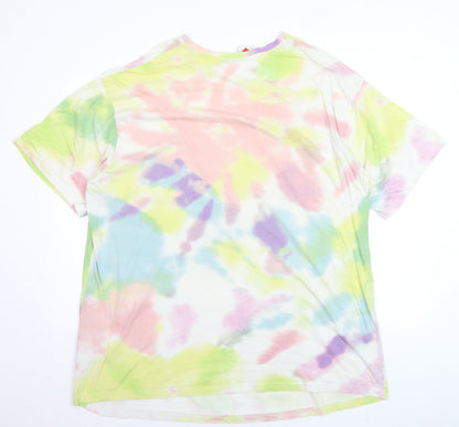 ASOS DESIGN Care Bears Women's Multicoloured Tie Dye Cotton T-Shirt Size 18