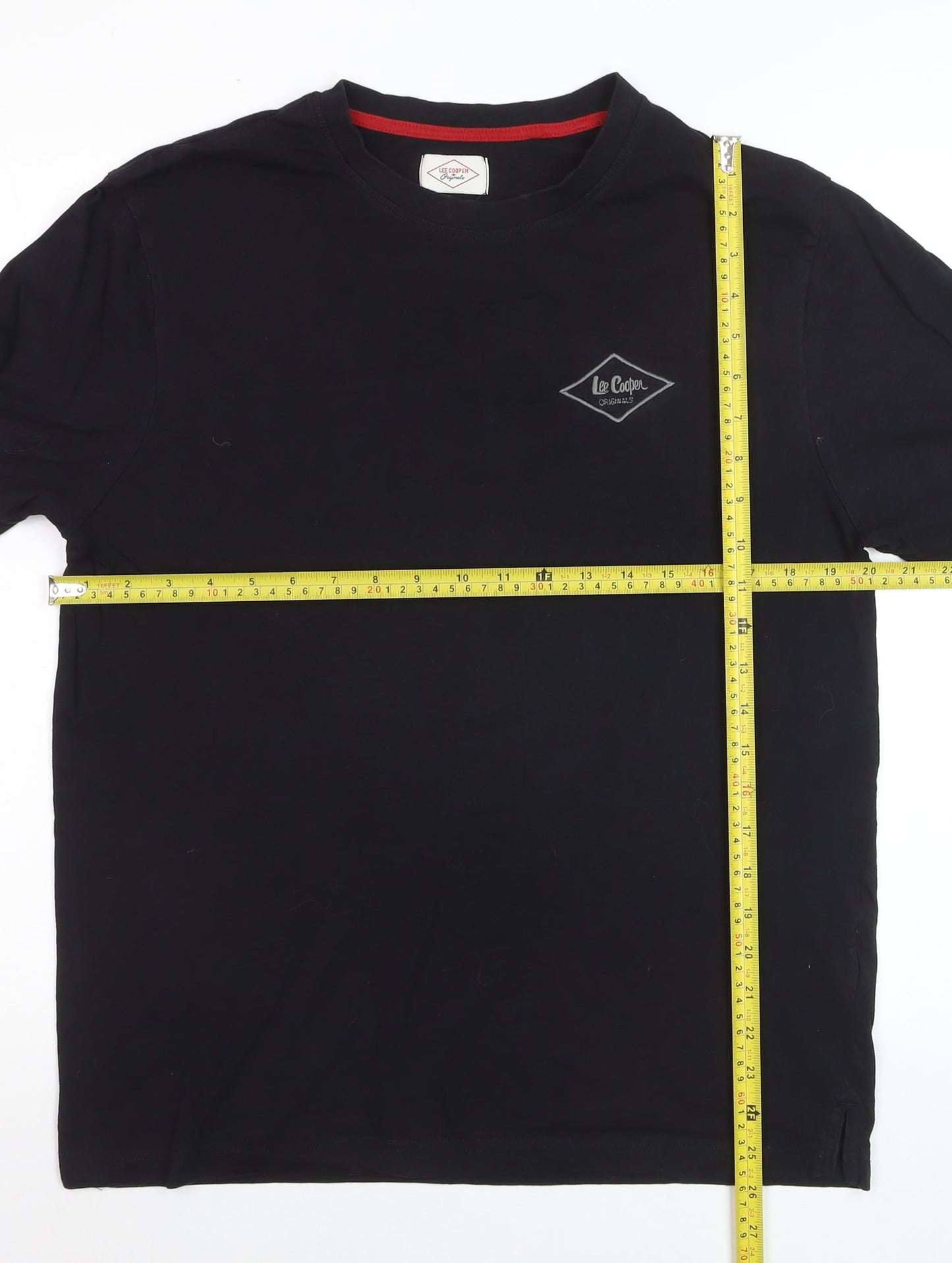 Lee Cooper Men's Black Cotton Crew Neck Short Sleeve T-Shirt L
