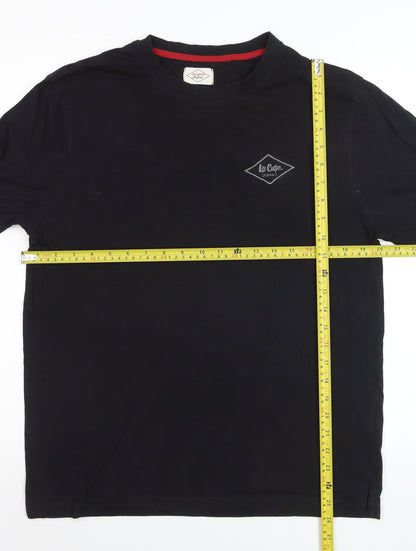 Lee Cooper Men's Black Cotton Crew Neck Short Sleeve T-Shirt L