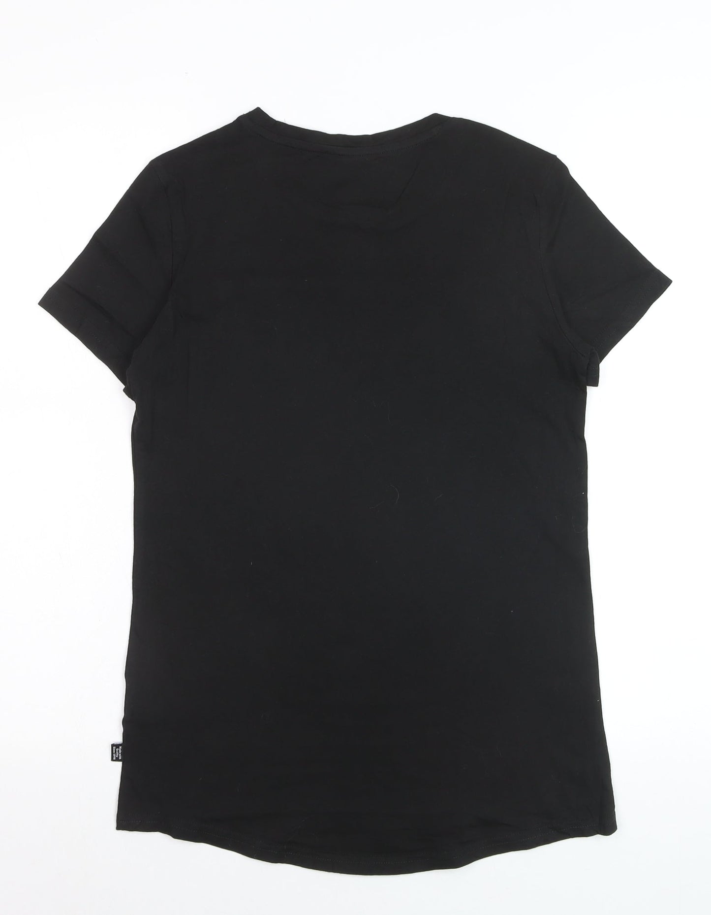 Puma Womens Black Crew Neck Short Sleeve Basic T-Shirt Size 10