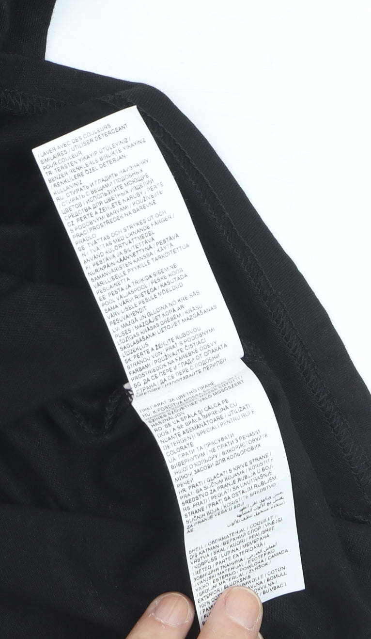Puma Womens Black Crew Neck Short Sleeve Basic T-Shirt Size 10