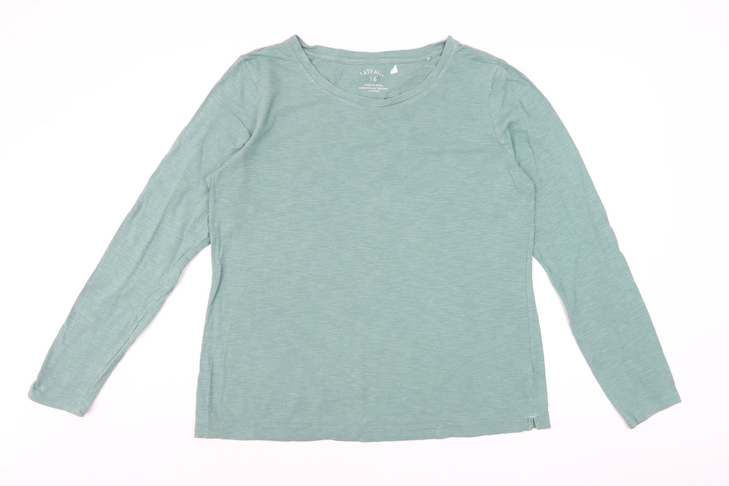 FatFace Womens Green Long Sleeve Cotton T-Shirt Size 16