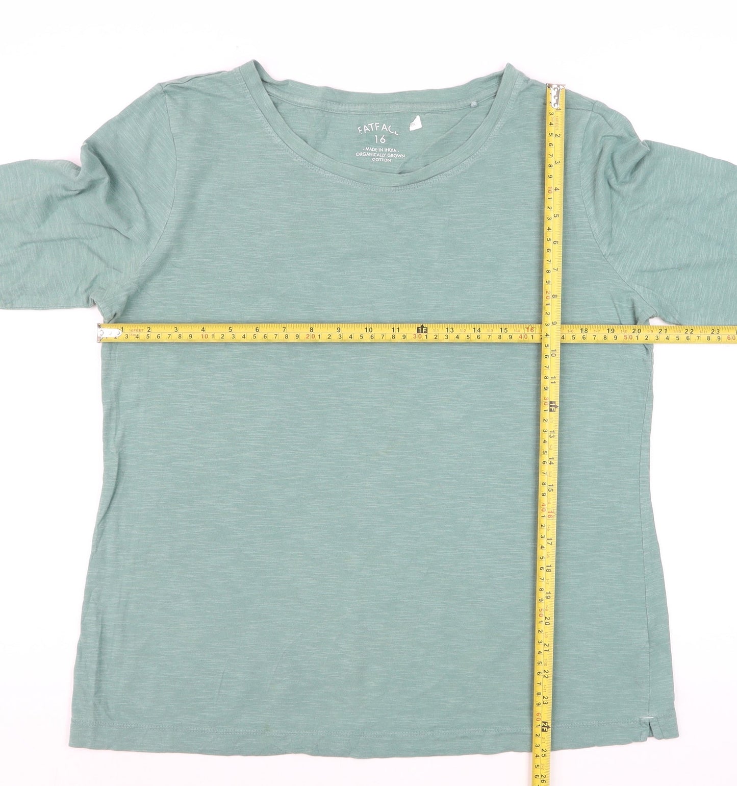 FatFace Womens Green Long Sleeve Cotton T-Shirt Size 16