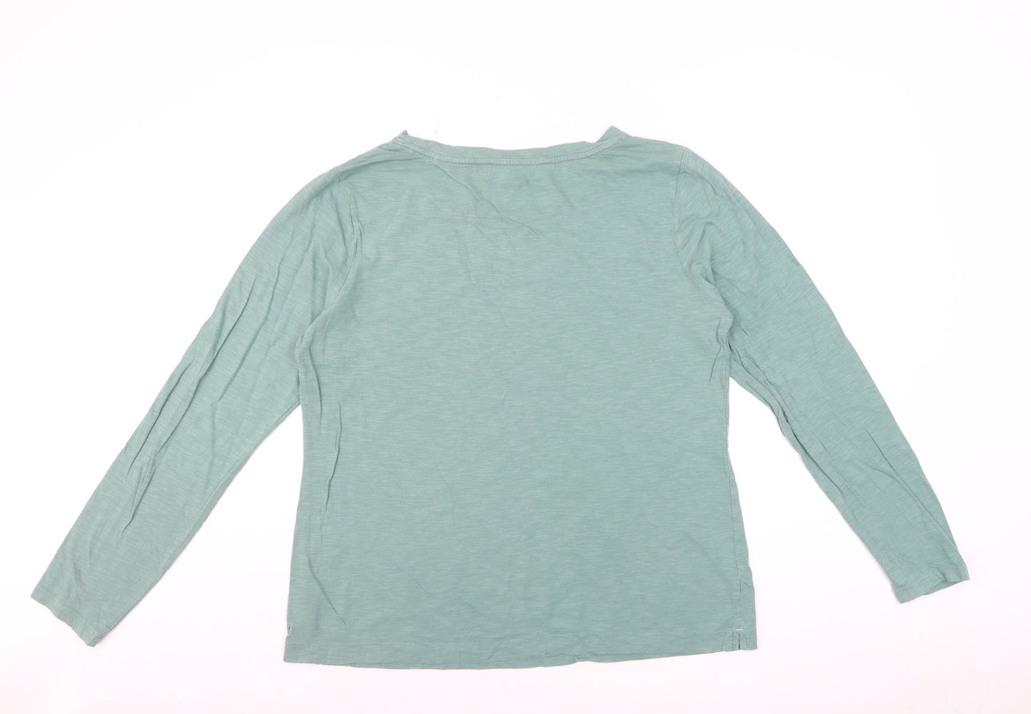 FatFace Womens Green Long Sleeve Cotton T-Shirt Size 16