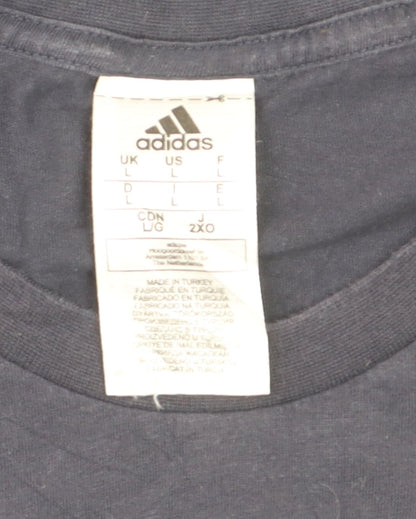 Adidas Men's Navy Blue Large Crew Neck Short Sleeve Graphic T-Shirt