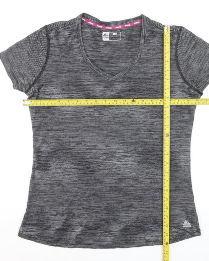 RBX Women Grey V-Neck Short Sleeve Athletic T-Shirt Size L