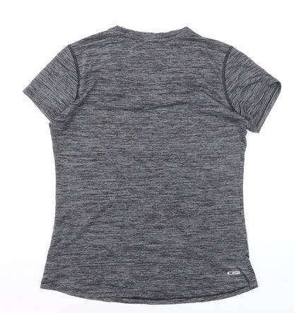 RBX Women Grey V-Neck Short Sleeve Athletic T-Shirt Size L