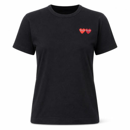 Comme des Garçons Play Women's Black Embroidered Heart T-Shirt Size S
