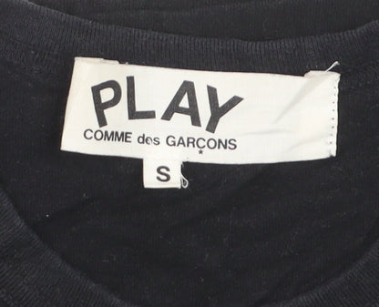 Comme des Garçons Play Women's Black Embroidered Heart T-Shirt Size S