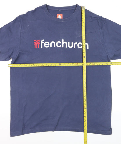 Fenchurch Men's Blue 2XL Cotton Logo Crew Neck Short Sleeve T-Shirt