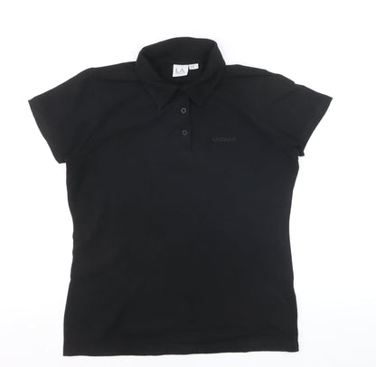 LA Gear Womens Black Polo Shirt Size 12 Short Sleeve Stretch Top