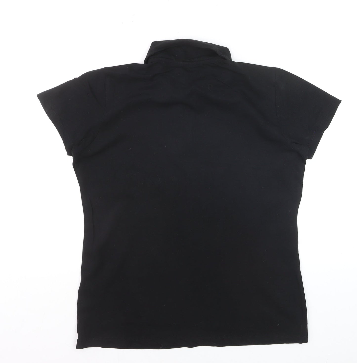 LA Gear Womens Black Polo Shirt Size 12 Short Sleeve Stretch Top