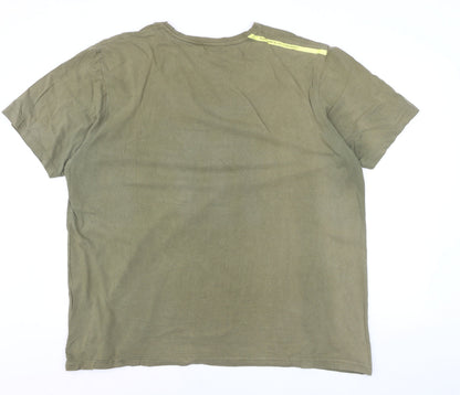 Fenchurch London Men's Green XL Graphic Print Crew Neck T-Shirt