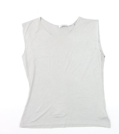 Olsen Women’s Grey Sleeveless Basic Viscose Stretch Top Size 16