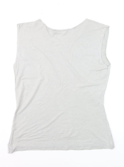 Olsen Women’s Grey Sleeveless Basic Viscose Stretch Top Size 16
